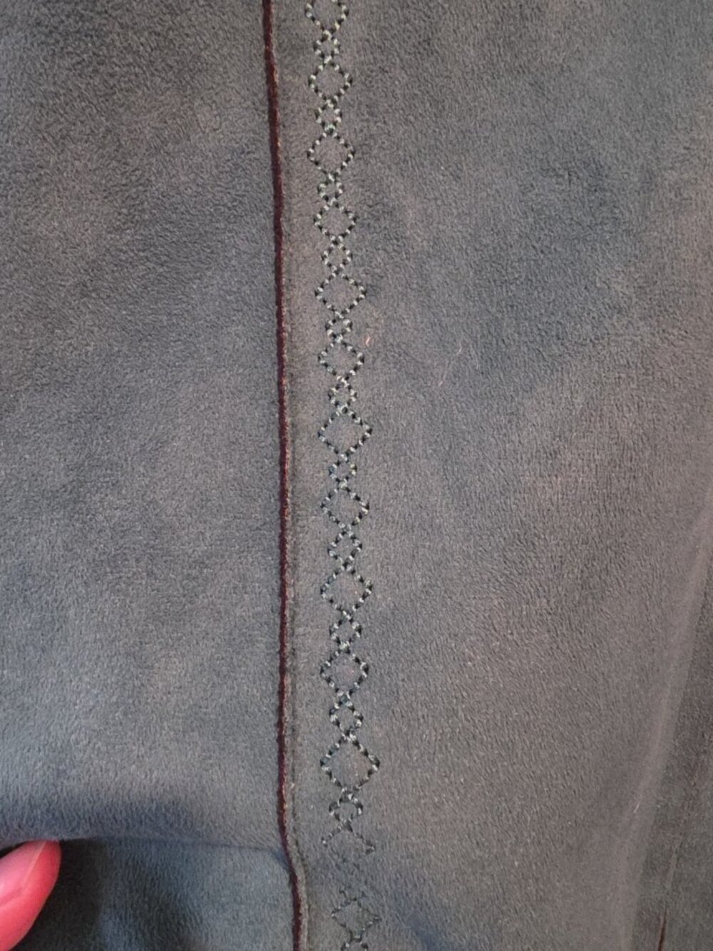 Alfred Dunner Jacket Faux Suede Women's Green Zip Pockets Sz 16 - Picture 3 of 8